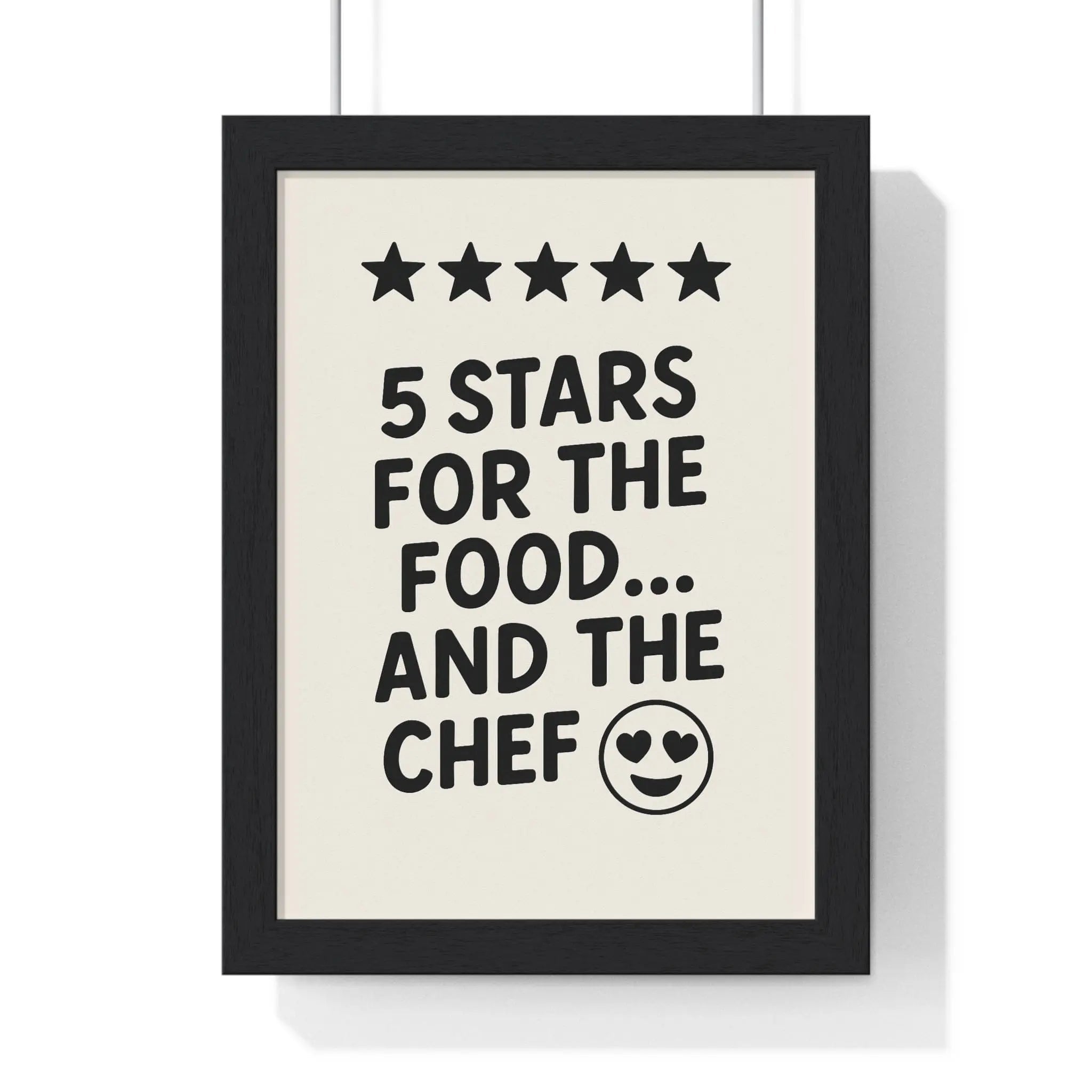 Funny Kitchen Wall Art – 5 Star Food & Chef Print