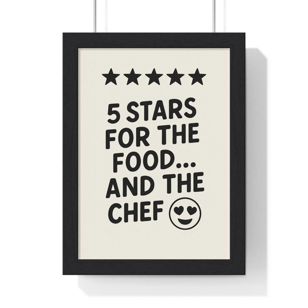 Funny Kitchen Wall Art – 5 Star Food & Chef Print