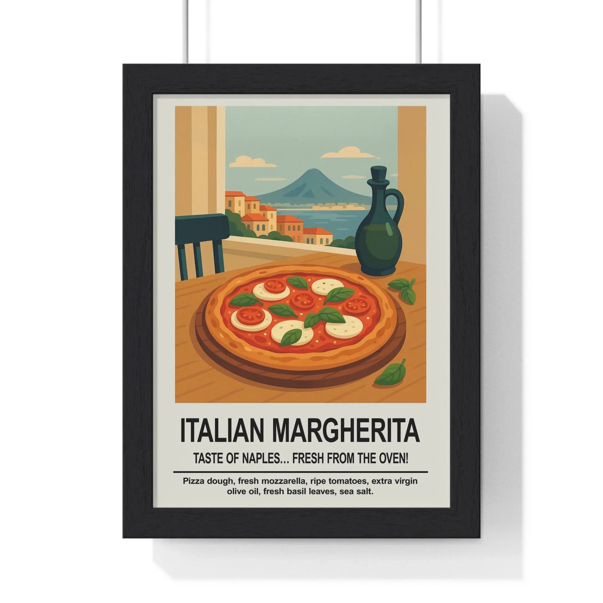 Italian Margherita Pizza Wall Art – Italian Kitchen Décor Print
