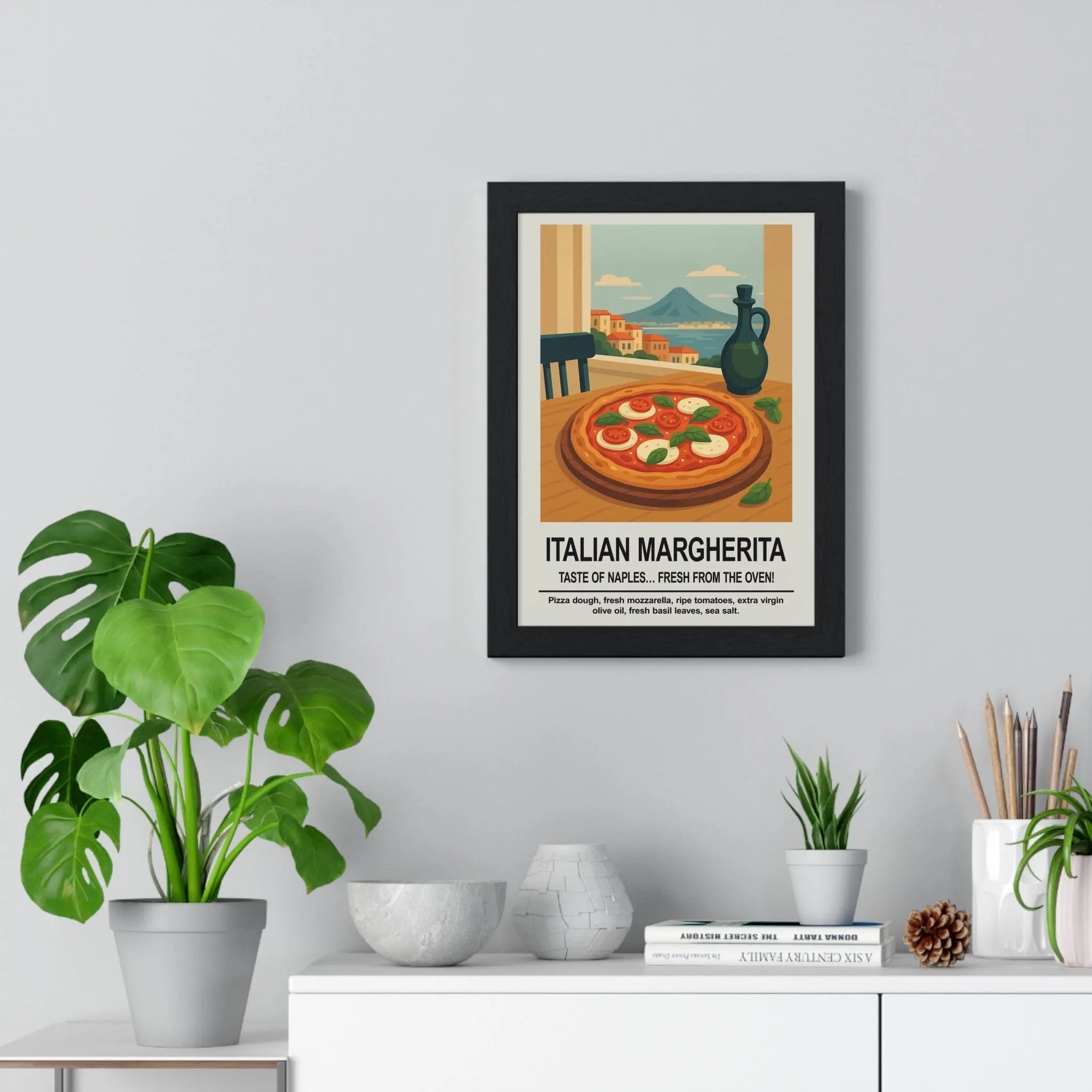 Italian Margherita Pizza Wall Art – Italian Kitchen Décor Print