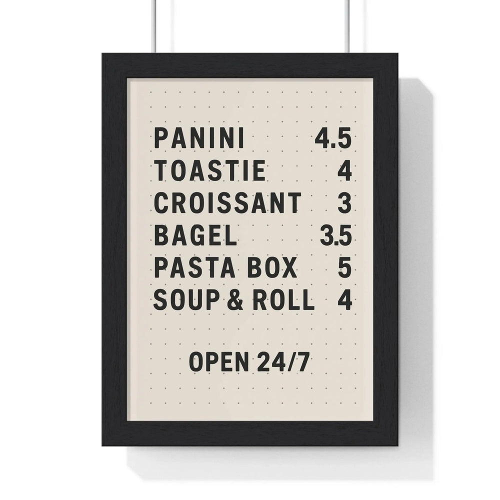 Retro Food Menu Poster – Kitchen Wall Art