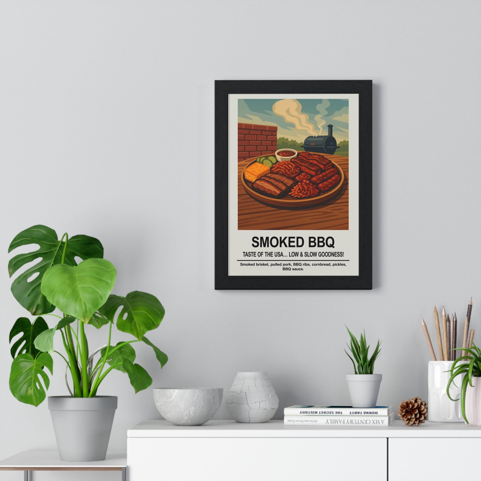 Smoked BBQ Poster | American Barbecue Kitchen Wall Art