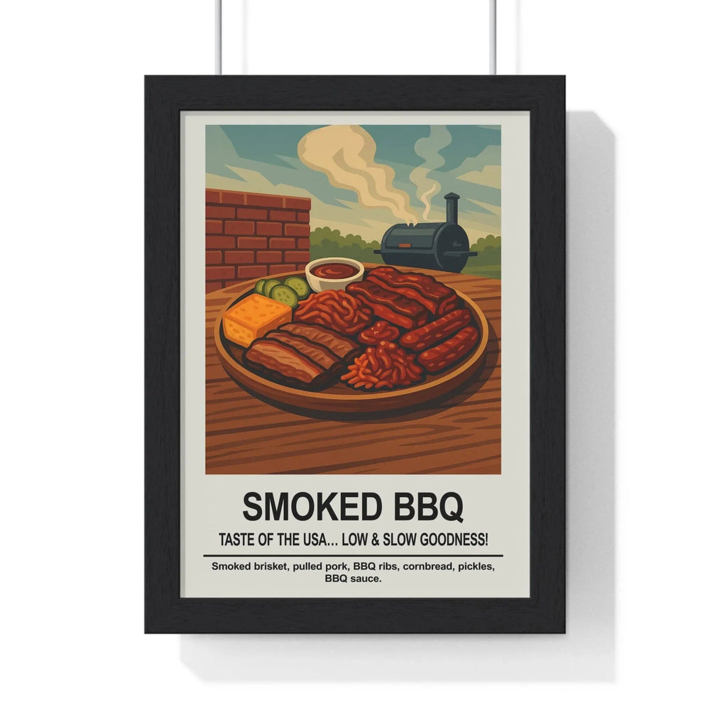 Smoked BBQ Poster | American Barbecue Kitchen Wall Art