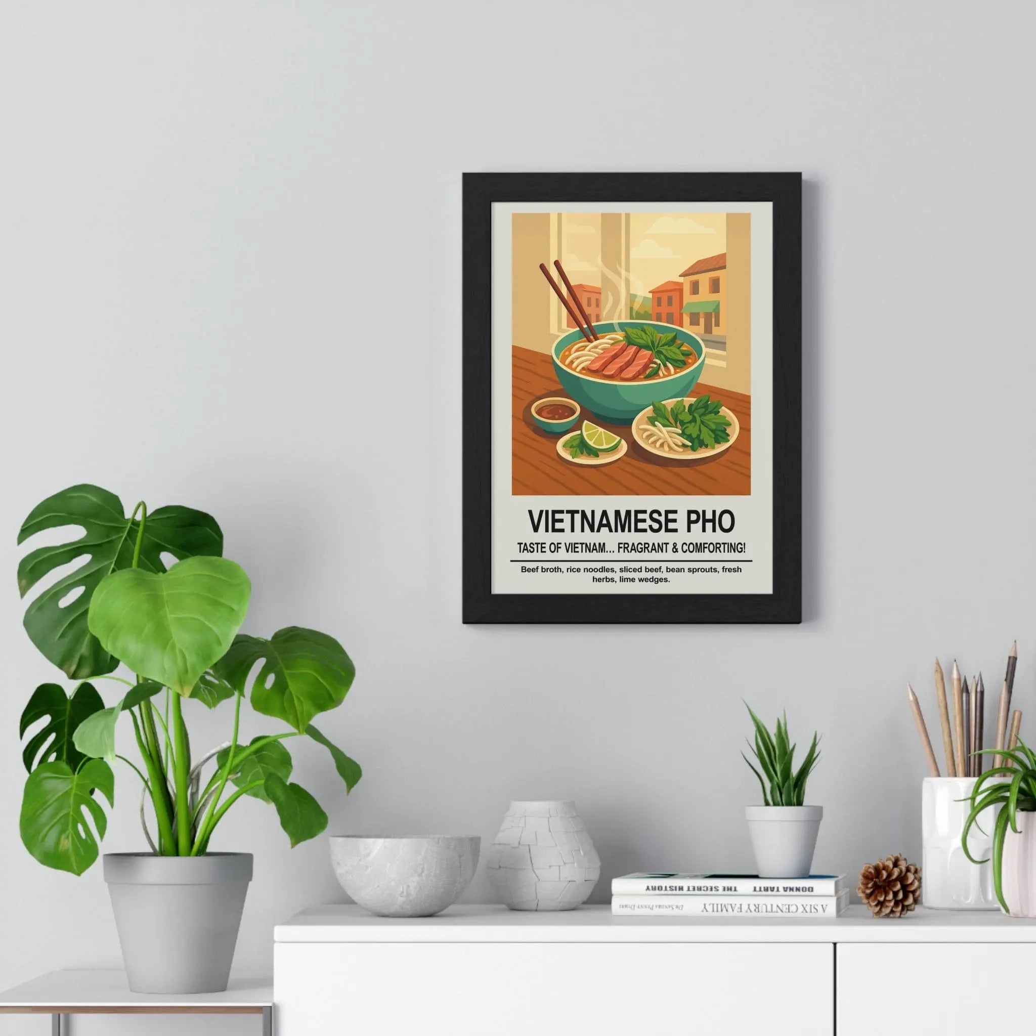 Vietnamese Pho Poster | Kitchen Wall Art | Asian Food Print