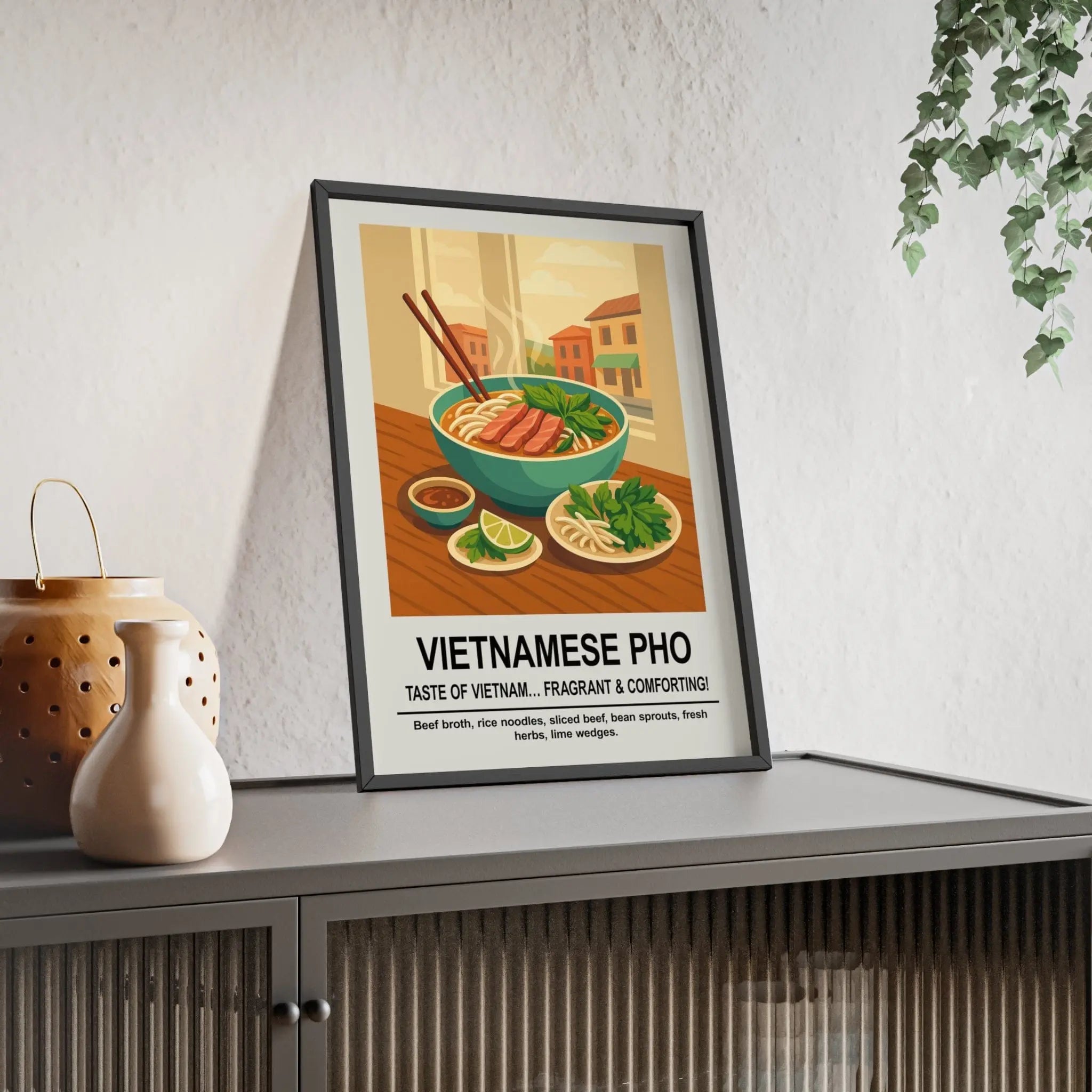 Vietnamese Pho Poster | Kitchen Wall Art | Asian Food Print