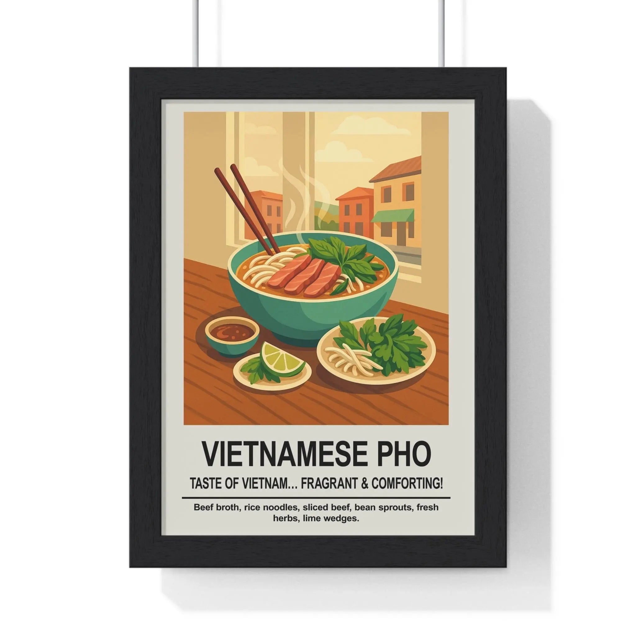 Vietnamese Pho Poster | Kitchen Wall Art | Asian Food Print