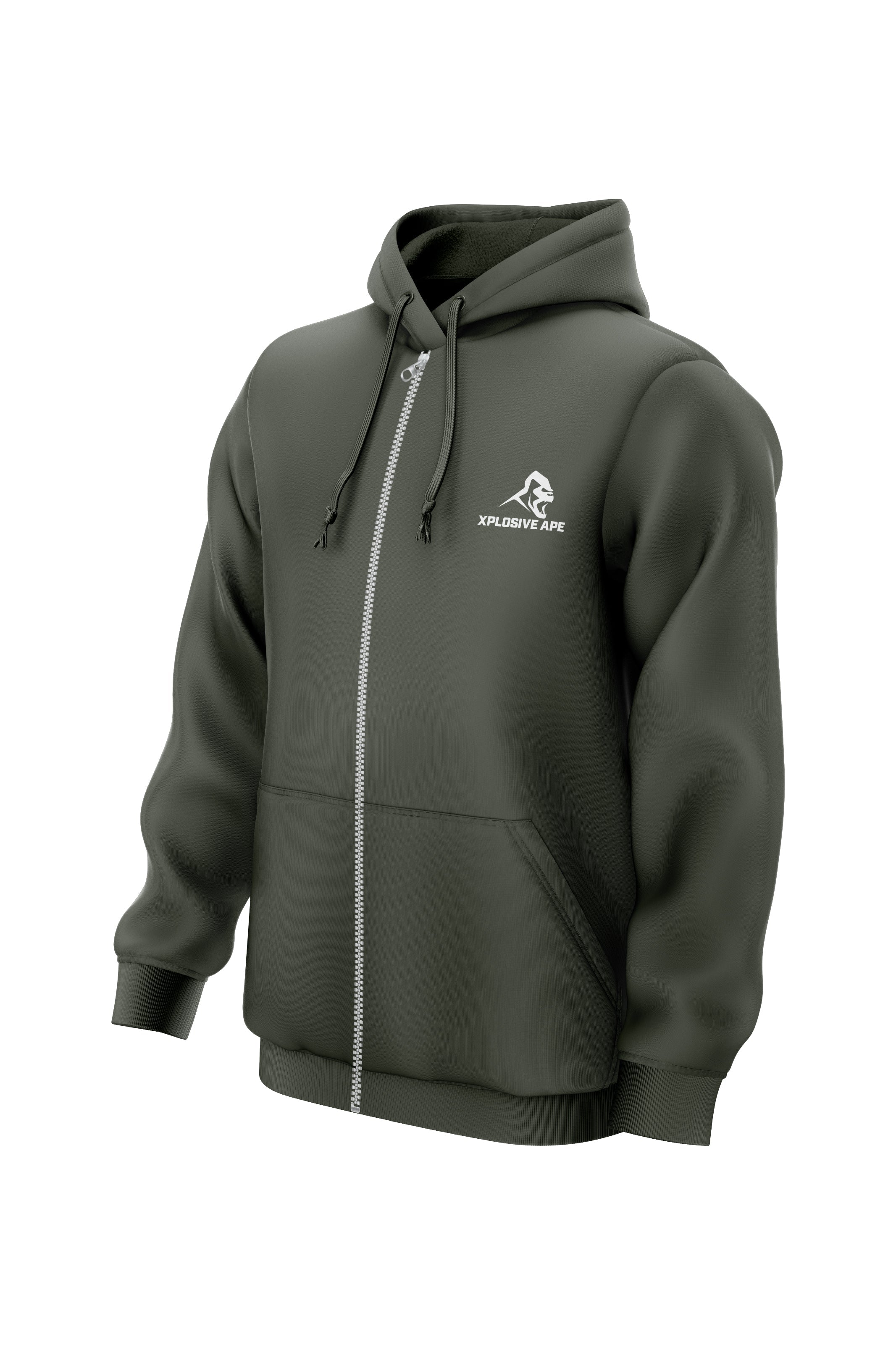 XAPE Prime V2 Zip Hoodie - Olive Green