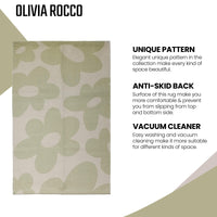 Printed Rug Jardin Design Modern Non-Slip Soft Durable Floor Rug for Living Room Bedroom Office by OLIVIA ROCCO