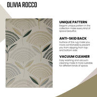 Printed Rug Linnea Design Modern Non-Slip Soft Durable Floor Rug for Living Room Bedroom Office by OLIVIA ROCCO