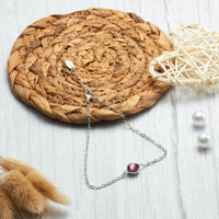 Purple Crystal Anklet Created with Zircondia® Crystals