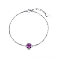 June (Alexandrite) Birthstone Anklet Created with Zircondia® Crystals