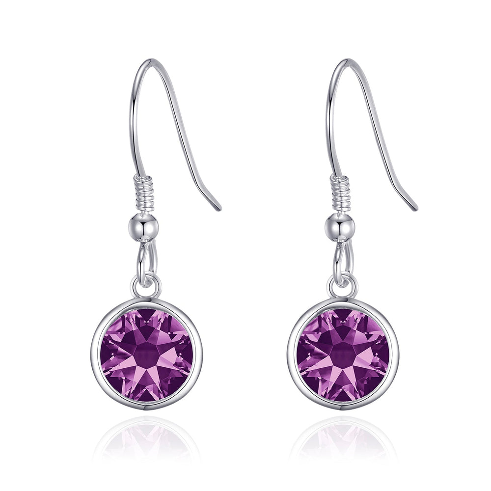Purple Crystal Drop Earrings Created with Zircondia® Crystals