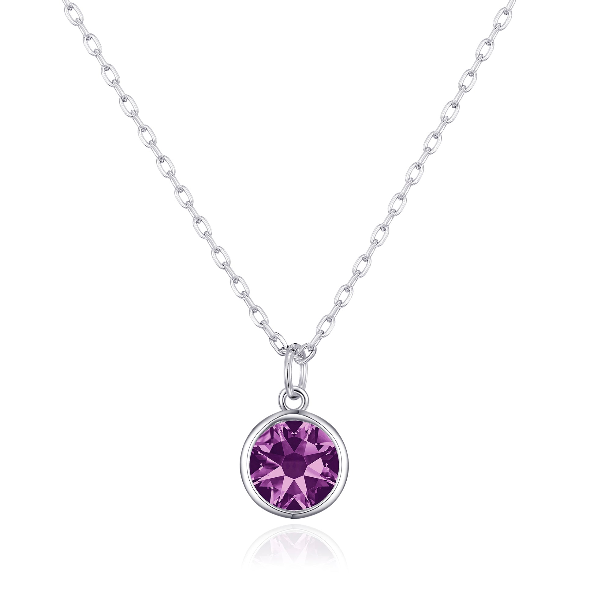 Purple Crystal Necklace Created with Zircondia® Crystals