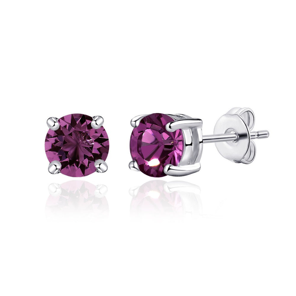 Purple Stud Earrings Created with Zircondia® Crystals