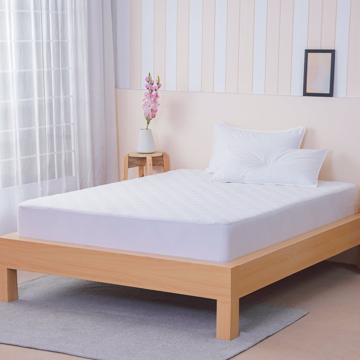 Luxurious White Quilted Mattress Protector for Ultimate Comfort