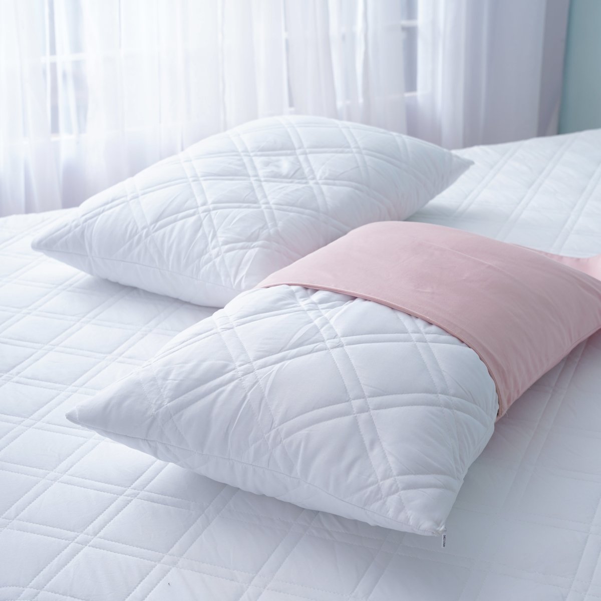 Luxurious White Quilted Pillow Protectors for Ultimate Sleep Comfort