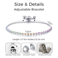 Rainbow Friendship Bracelet with Zircondia® Crystals
