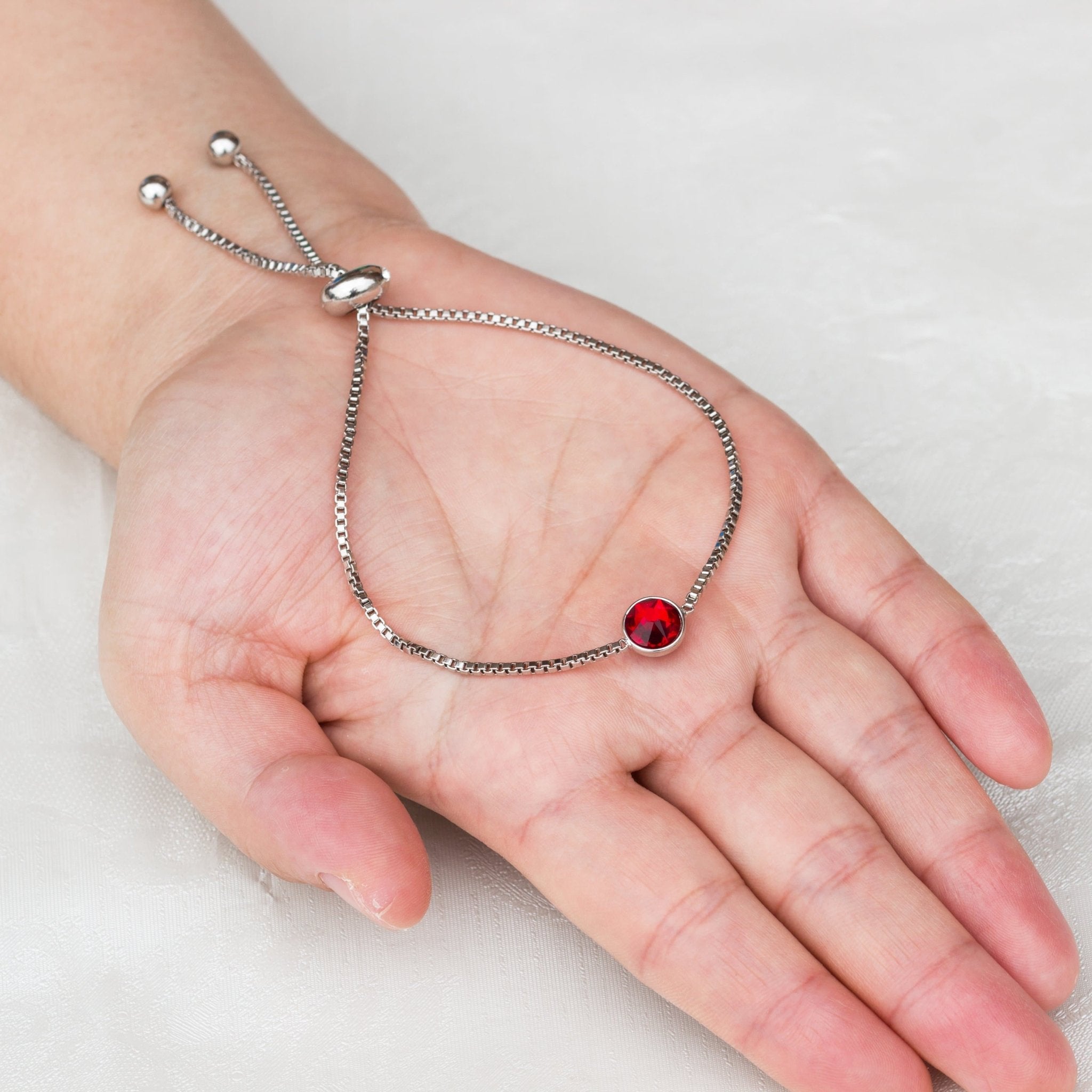 Red Crystal Bracelet Created with Zircondia® Crystals