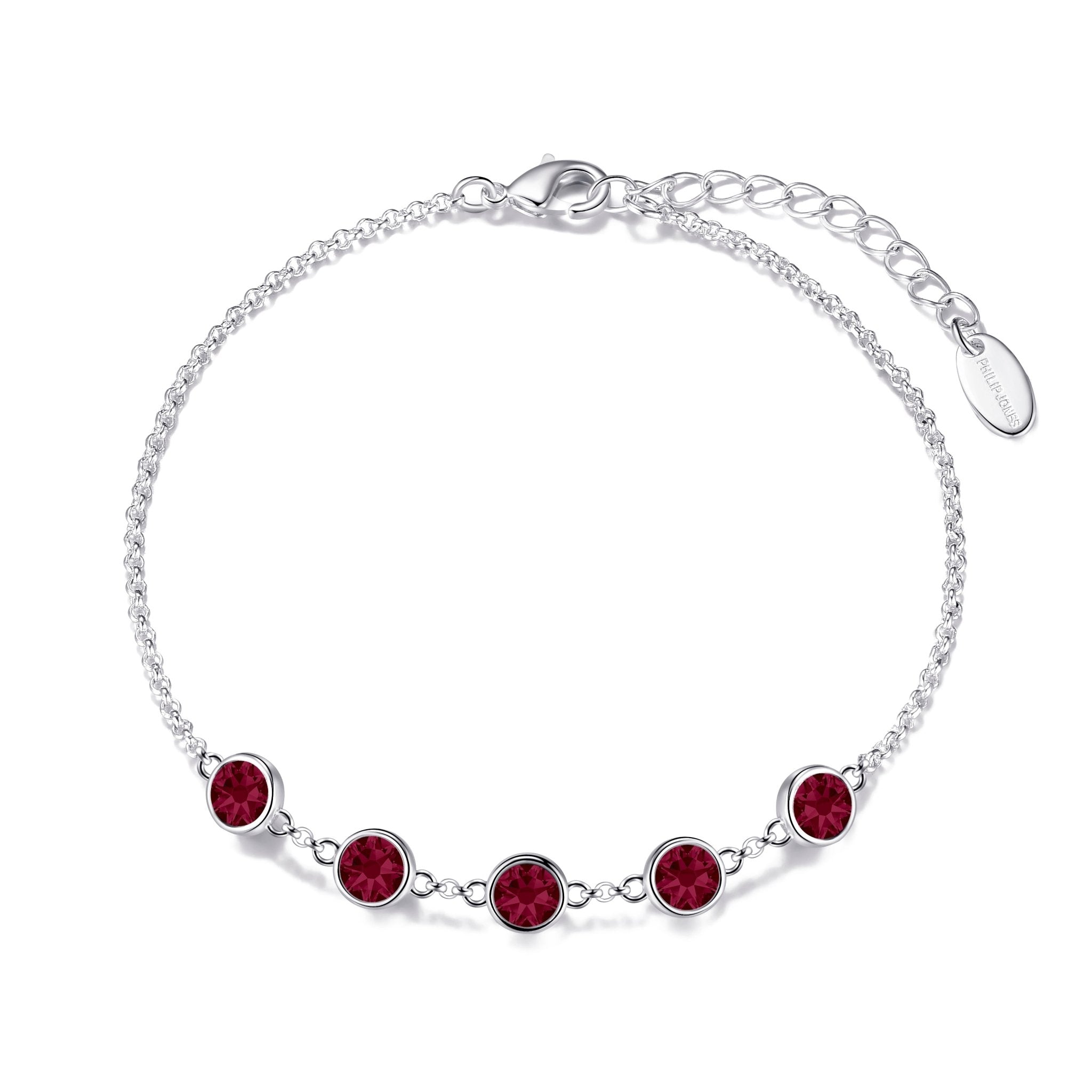Red Crystal Chain Bracelet Created with Zircondia® Crystals