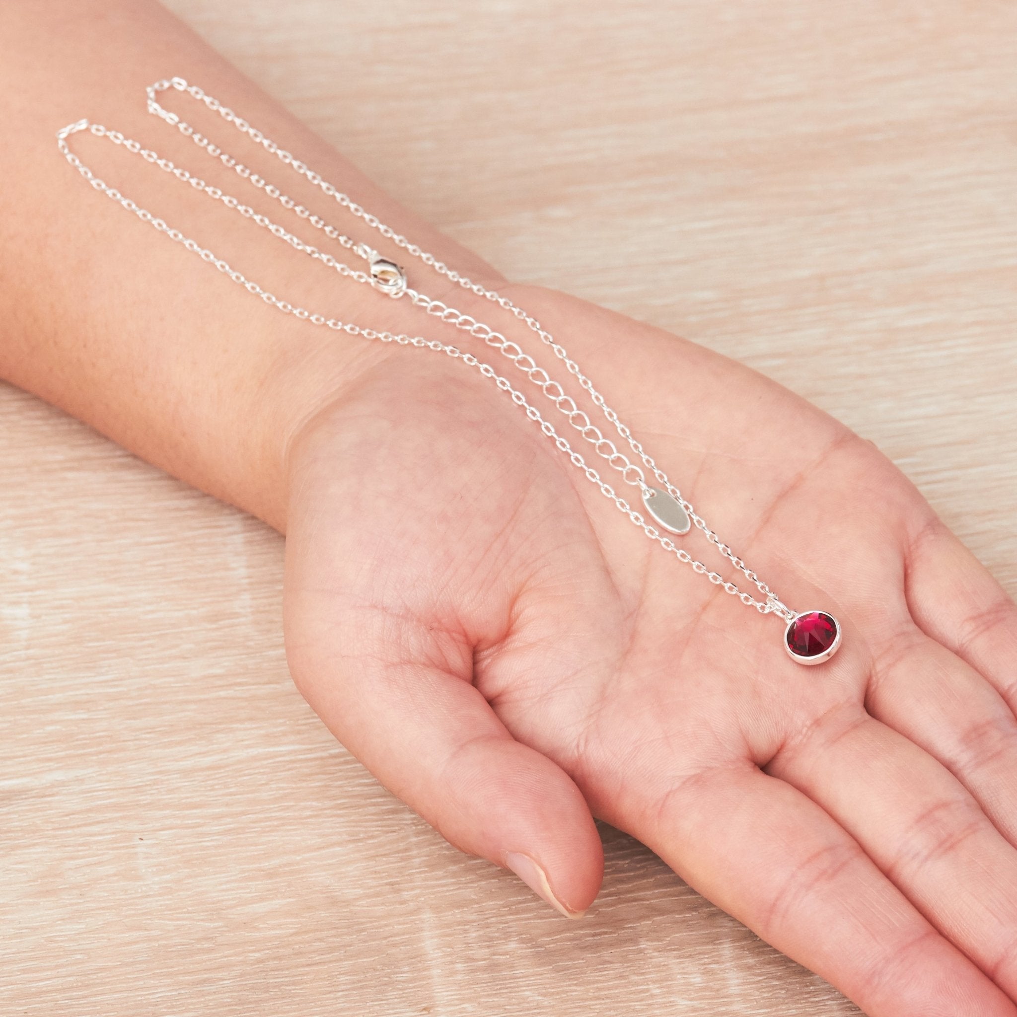 Red Crystal Necklace Created with Zircondia® Crystals