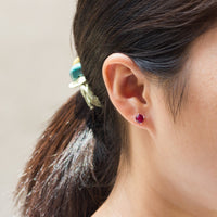 Red Stud Earrings Created with Zircondia® Crystals