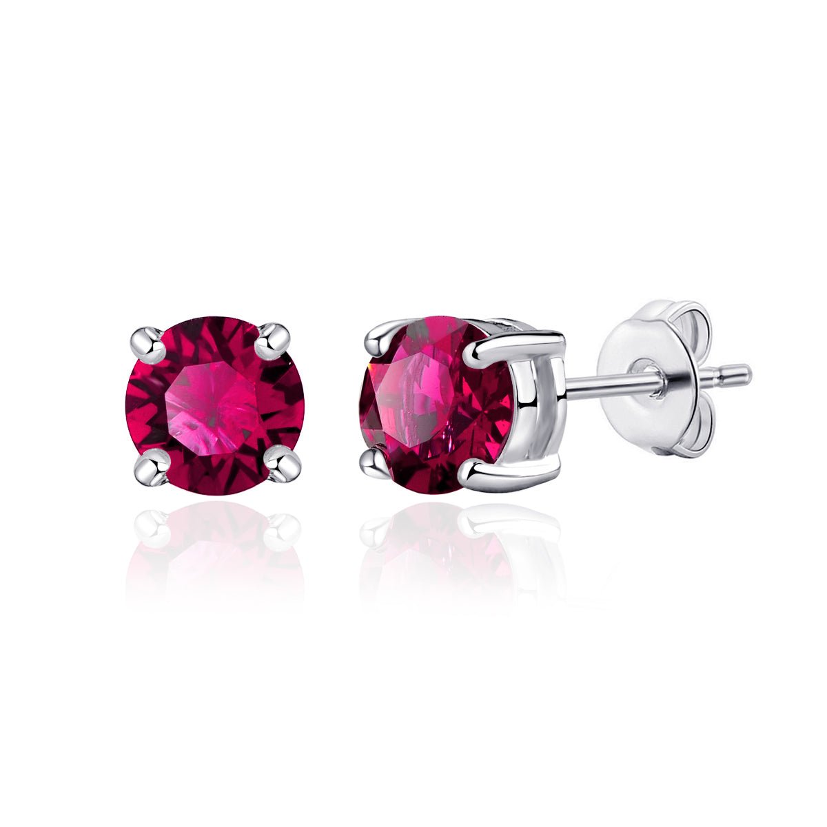 Red Stud Earrings Created with Zircondia® Crystals