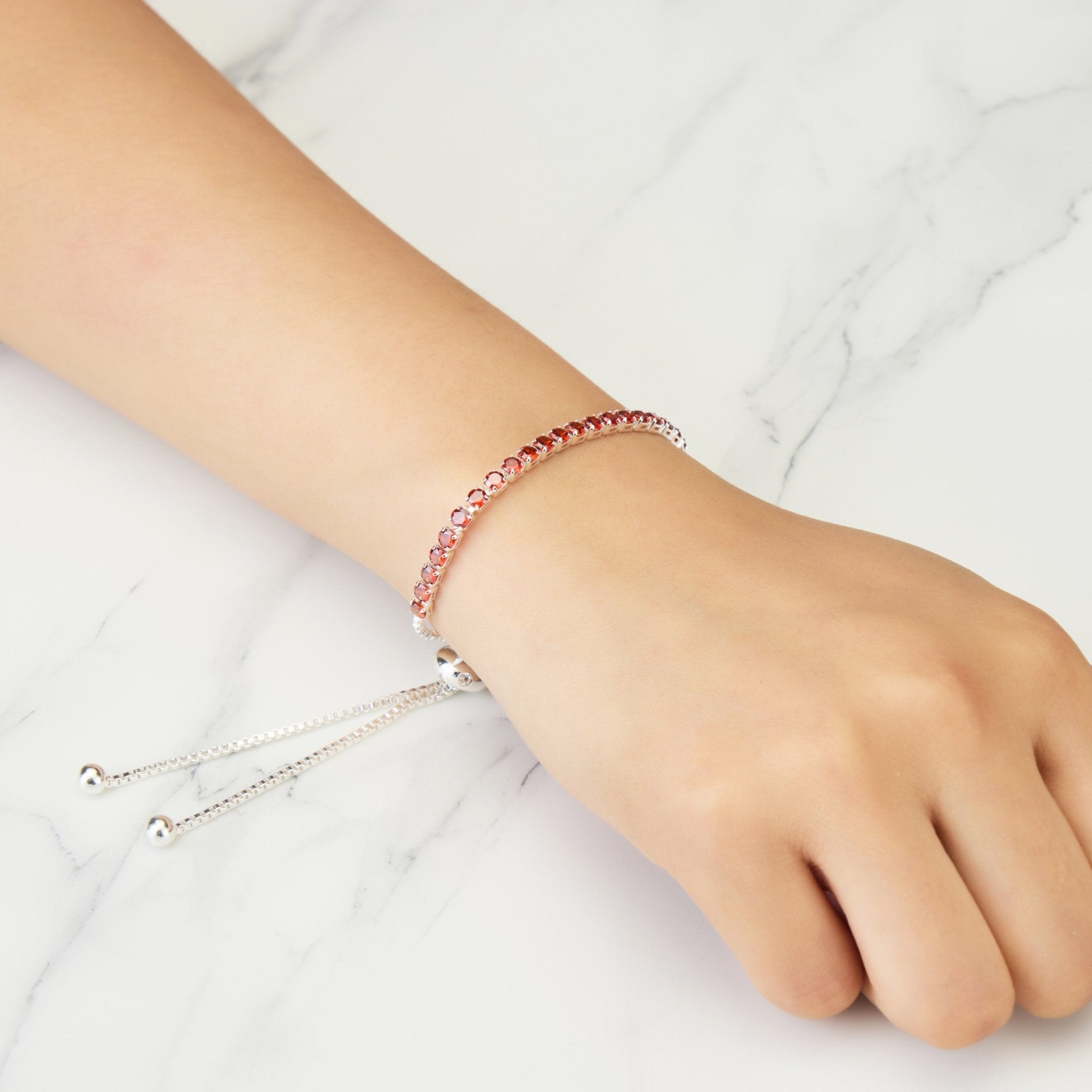 Red Tennis Friendship Bracelet Created with Zircondia® Crystals