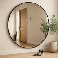 Rei - Large Round Black Metal Circle Mirror - 180cm x 180cm