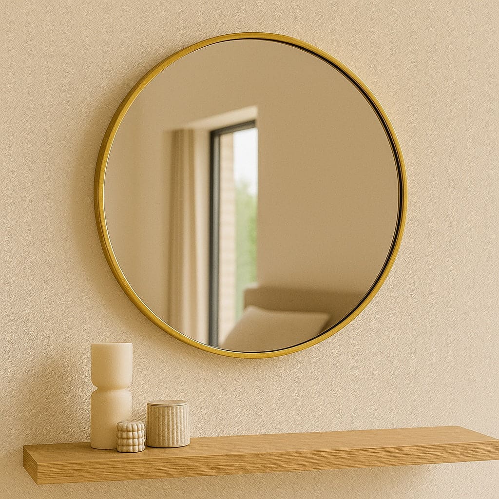 Rei - Round Gold Metal Circle Mirror - 50cm x 50cm
