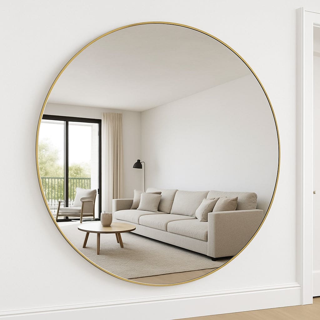 Rei - XXL Round Gold Metal Circle Mirror - 180cm x 180cm
