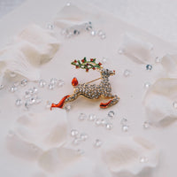 Reindeer Christmas Brooch