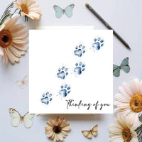 Cat Pawprint Pet Sympathy Card - Thinking of You