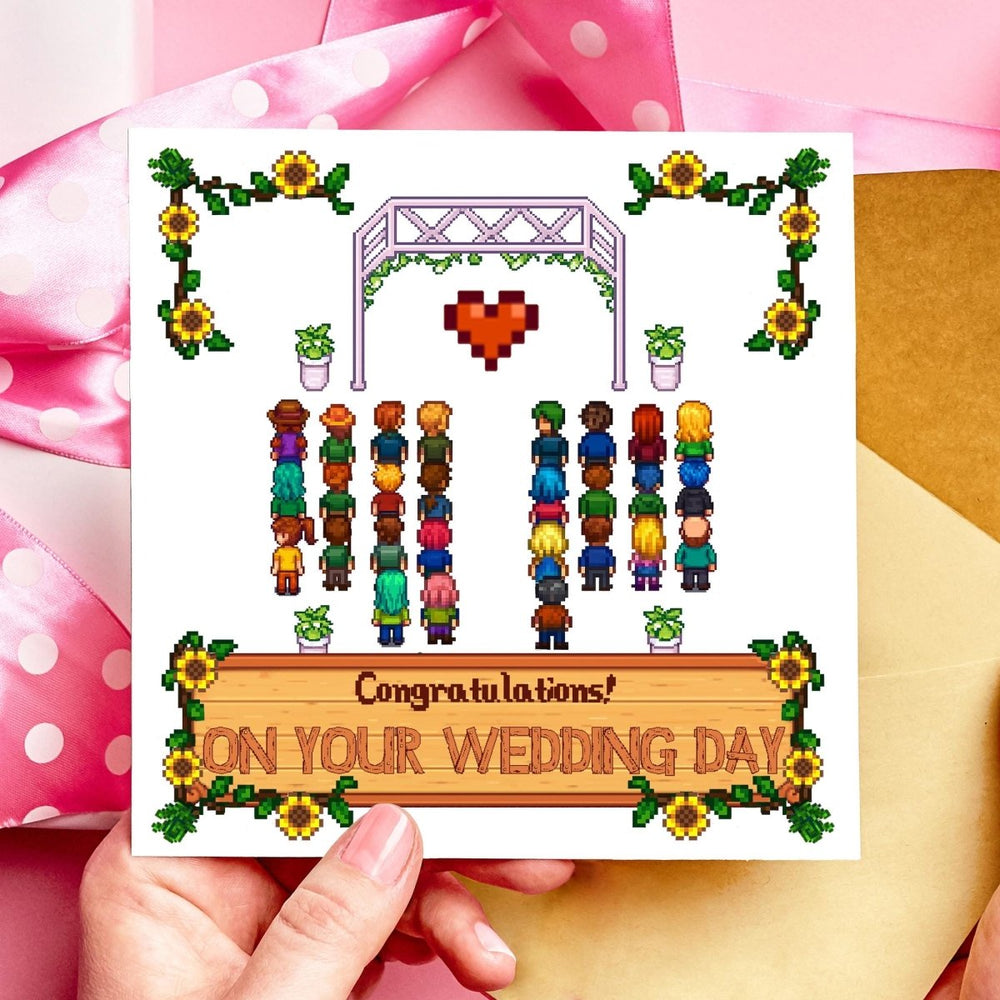 Stardew Valley-Inspired Wedding Congratulations Card