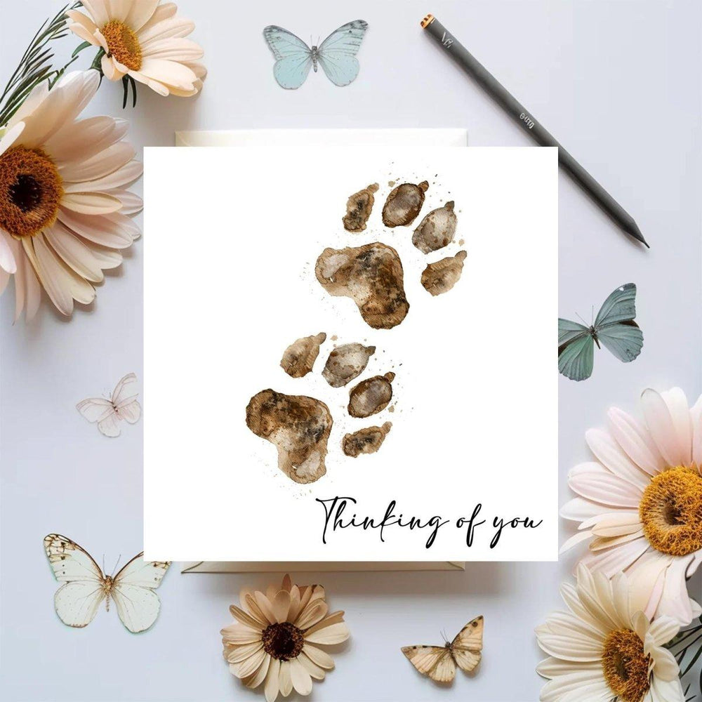 Dog Pawprint Pet Sympathy Card - Thinking of You