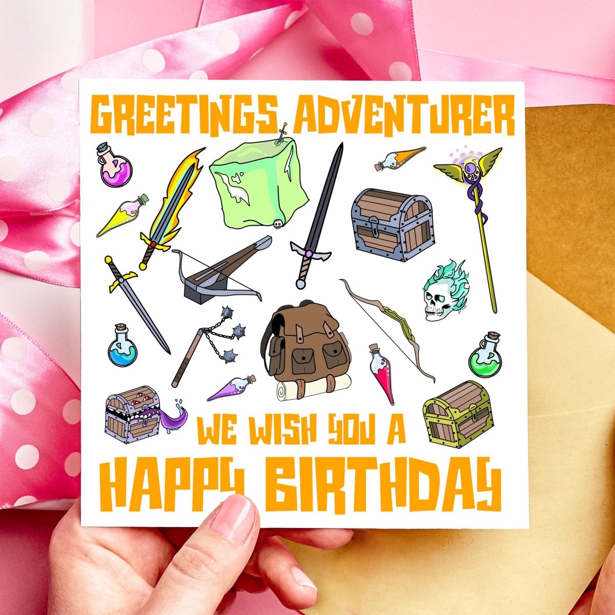 Greetings Adventurer We wish you a Happy Birthday DnD Card