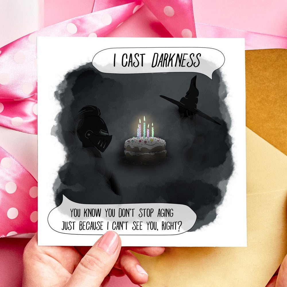 I Cast Darkness Funny DnD Birthday Card