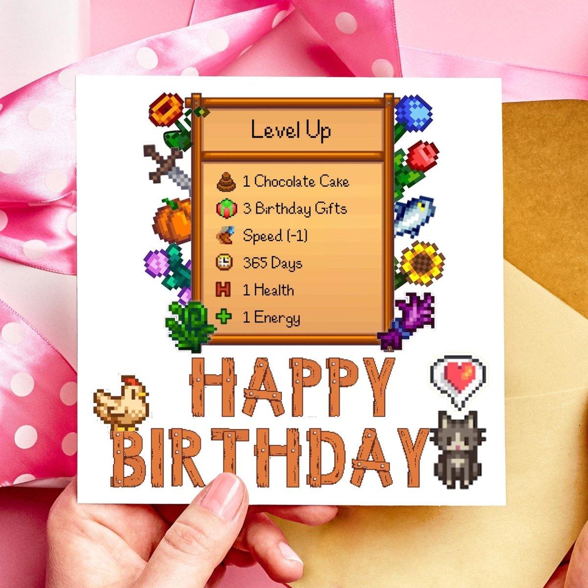 Level Up Stardew Birthday Card