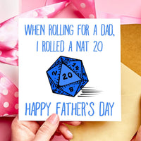 Nat 20 DnD Fathers Day Card