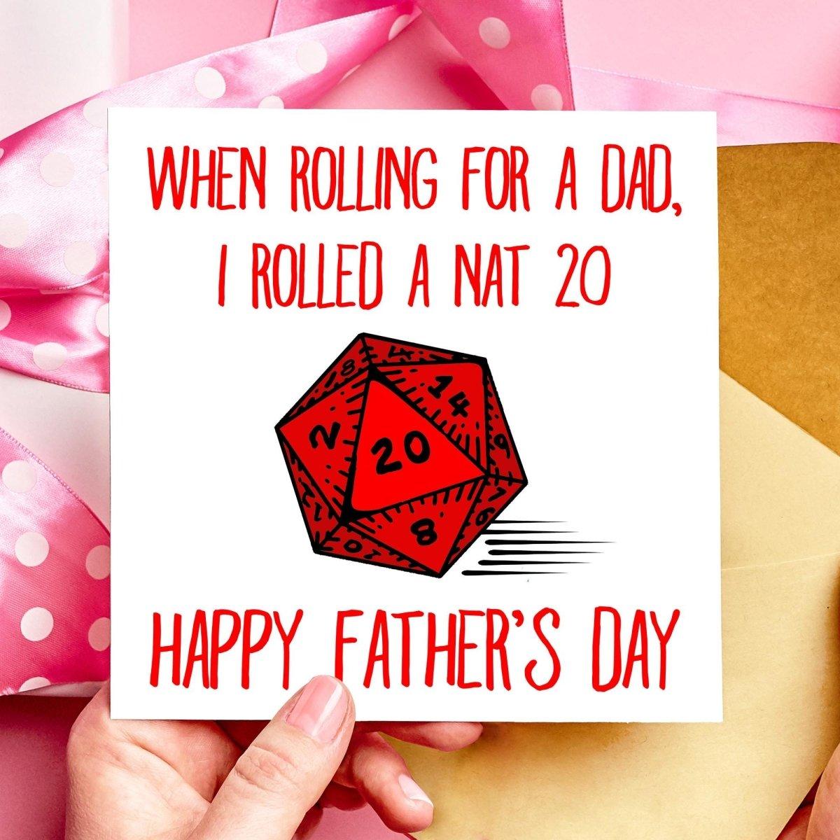 Nat 20 DnD Fathers Day Card