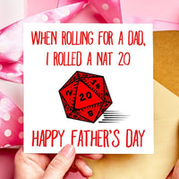 Nat 20 DnD Fathers Day Card