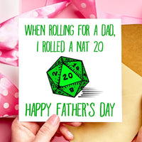 Nat 20 DnD Fathers Day Card