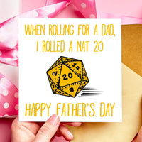 Nat 20 DnD Fathers Day Card