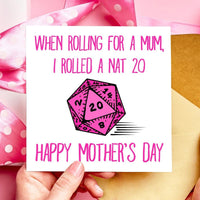 Nat 20 DnD Mothers Day Card