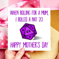 Nat 20 DnD Mothers Day Card