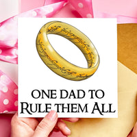 One Dad to Rule Them All Fathers Day Card, LoTR Birthday Card, Cards for Dad