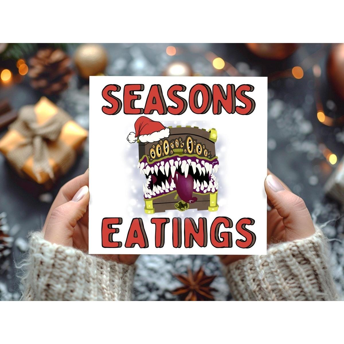 Seasons Eatings DnD Treasure Chest Christmas Card