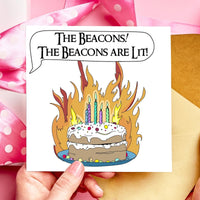 The Beacons Are Lit! Funny Lord of the Rings Birthday Card