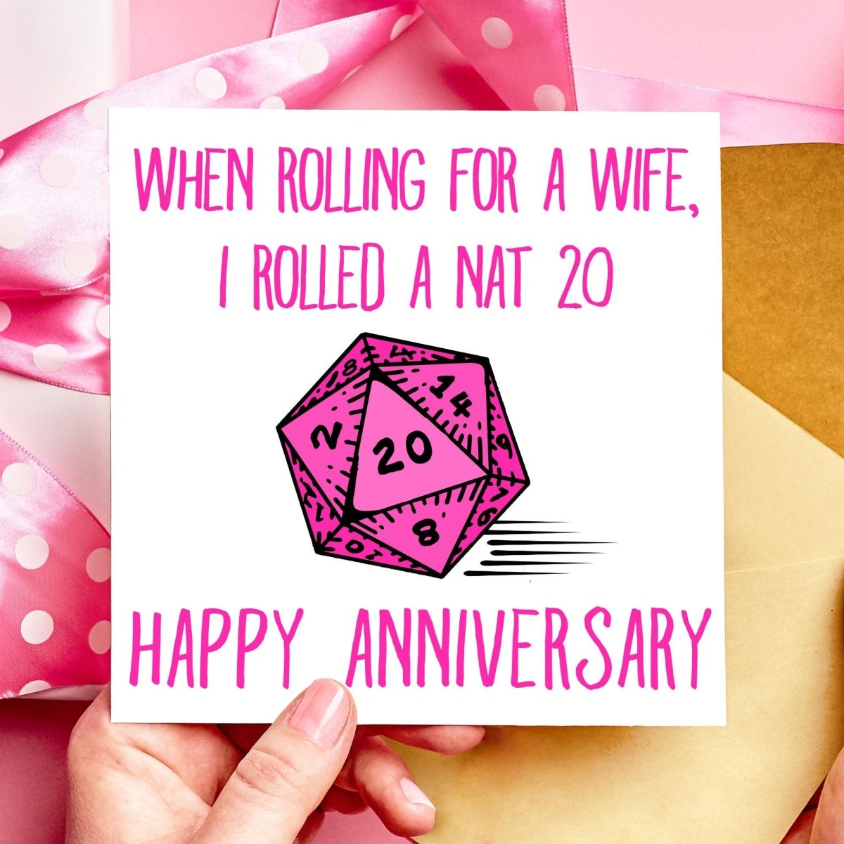 When rolling for a Wife I rolled a Nat 20 DnD Valentines Day Card or Anniversary Card