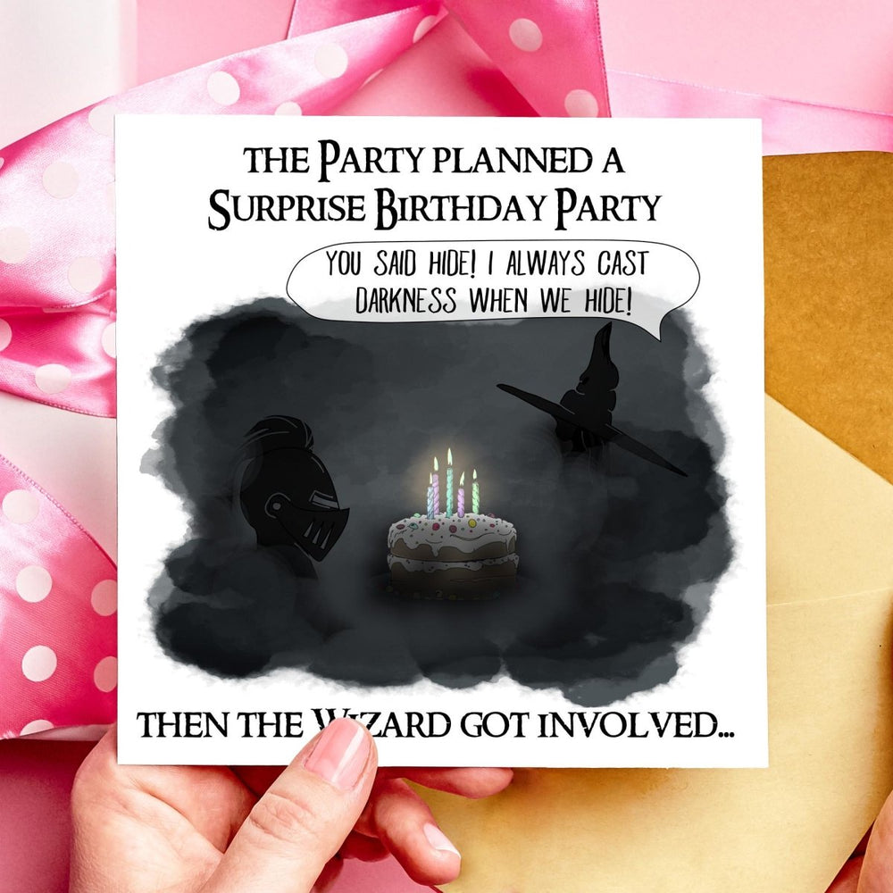 Wizard Casts Darkness Funny DnD Birthday Card