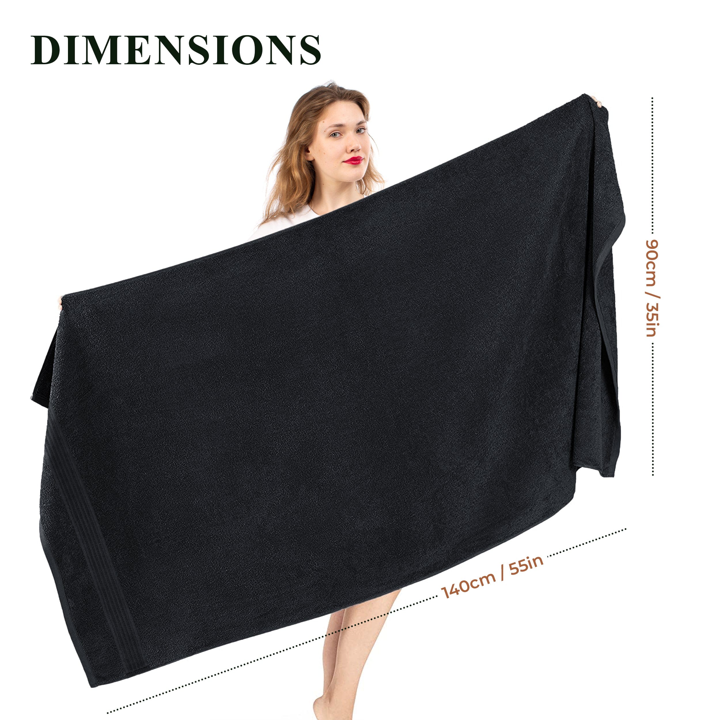 Rhodes Towel Black 100% Cotton Hotel Quality Soft Super Absorbent Hand Bath Towels, Sheets & Face Cloths by OLIVIA ROCCO